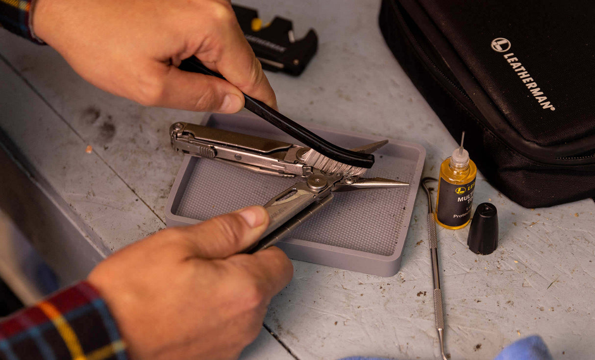 Cleaning a Leatherman with the Cleaning Brush